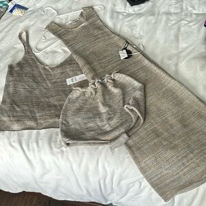 Amuse society siren knit metallic sweater set